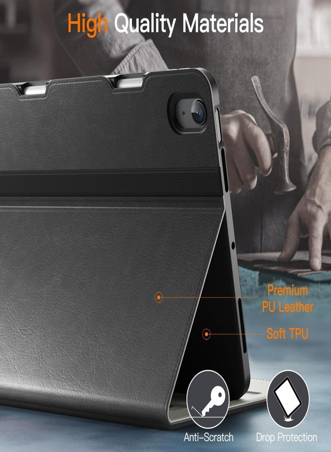 جي تيك جراب JETech لجهاز iPad Air مقاس 11 بوصة M3/M2 (2025/2024)، و iPad Air 5/4 (10.9 بوصة، موديل 2022/2020، الجيل الخامس/الرابع)، غطاء حماية للتابلت من الجلد الصناعي، جيب، عرض متعدد الزوايا (رمادي فضائي) - Image 3